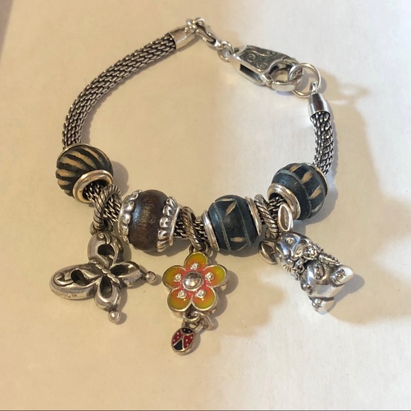 🆕 Brighton African Tutsi bead Brown wood with horizontal slashed lines Retired - Picture 4 of 7